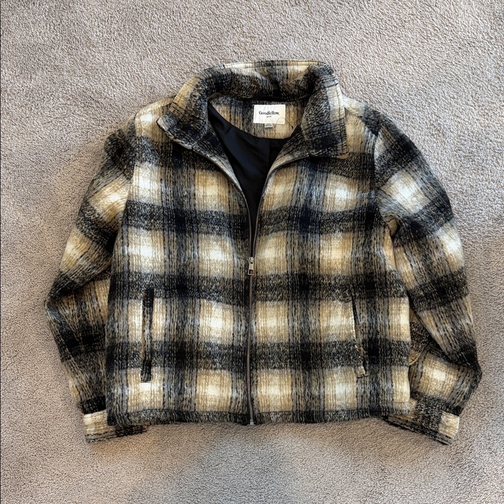 Goodfellow zip up Jacket in Black and Cream